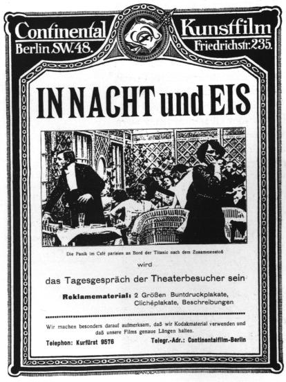 Filmaffiche In Nacht und Eis, 1912. 